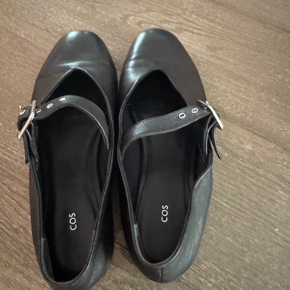 COS Ballet Buckle Flats, Black, Size 8.5 (39), Worn Once - Picture 1 of 2